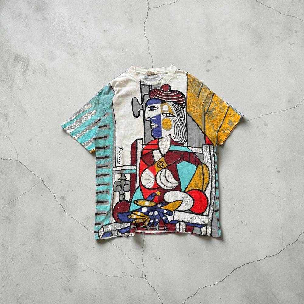 Rare 90s Vintage Picasso Artwork Mega Print Size M/L Art Tee Graphic Promo Day